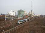 Nach einer Stunde kam die „Vogelbahn“ dann wieder zurck und wir konnten sie dann vor der Zuckerfabrik ablichten. Bahnbilder Treffen Regensburg, 14.03.2009.