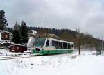 654 040 (VT40) als VBG83119 zwischen Zwota und Klingenthal, 10.1.010.