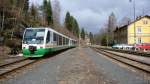 26.03.2011, VT 38 und VT 36 der Vogtlandbahn bei der Einfahrt in den Bf Kraslice/Tschech.