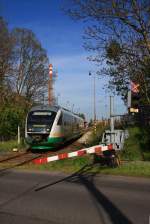 VT24 der VBG, eingesetzt beim trilex, als 20922 bei Ausf. aus dem Bf Varnsdorf am 08.05.2011