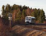 Ein neuer Regio Shuttle (VT 54) der Vogtlandbahn ist auf der Relation Zwickau - Hof im Einsatz.