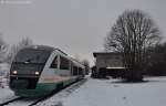 VT08 als DPN91903 am 02.12.2012 in Gebenbach. (Strecke Amberg - Schnaittenbach). Der Zug war anlsslich der 3. Adventsfahrten des Vereins Amberger Kaolinbahn auf der Strecke unterwegs.