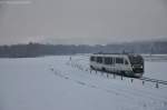 VT08 als DPN91905 am 02.12.2012 bei Hirschau. (Strecke Amberg - Schnaittenbach). Der Zug war anlsslich der 3. Adventsfahrten des Vereins Amberger Kaolinbahn auf der Strecke unterwegs.