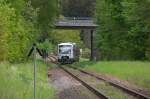 VT 51 der Vogtlandbahn ist auf dem Weg nach Cheb (Eger).