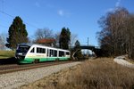 Auch das war der Meridian Ersatzverkehr: Der Schülerzug M 79098 von Traunstein nach Rosenheim wurde mit einem Desiro der Vogtlandbahn gefahren.
