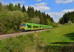 650 661 (VT 26) + 650 651 (VT 16) + 650 654 (VT 19) + 650 660 (VT 25) als WBA1 nach Plattling am 04.05.2014 bei Auerbach.