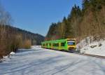 650 661 (VT 26) + 650 657 (VT 22) als WBA 93924 am 17.02.2015 bei Gotteszell.