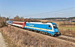 183 004 ist mit dem Alx 356 in Artlkofen zu sehen.Bild 25.3.2018