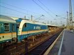 183 001 der ARRIVA vor RE nach Hof am 23.06.2008 in Mnchen Hbf 