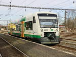 VT 54 der Vogtlandbahn in Richtung Cheb am 24. Februar 2019 in Franzensbad.