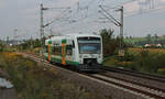 VT 151 &650 151-3) der Vogtlandbahn fährt am 13.09.2021 als VGB 80220 (Adorf (Vogtl) - Zwickau Zentrum) durch Steinpleis.