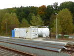 Die Tankstelle der Vogtlandbahn am 17.10.2021 in Adorf (Vogtl).