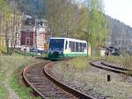 VT46 als VIA/VBG83144 in Klingenthal (Bhf.), 15.4.09.