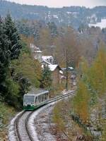 654 040 (VT40) als VBG83112 in Klingenthal, 16.10.09.