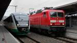 10.03.12 BR 143 und VT 09 (Stadt Reichenbach) im Bf.