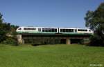 Desiro 642 310-6 + 810-5 Vogtlandbahn VT 10 als VBG 81113 Hof - Schwandorf, KBS 855 Hof - Regensburg, fotografiert bei Oberwildenau am 27.07.2011