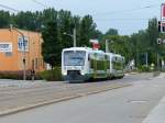 VT54 und VT50 am 04.07.2013 bei der TV Abnahmefahrt auf der usseren Schneeberger Strasse in Zwickau.