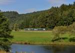 654 043 (VT 43) + 654 040 (VT 40) + 654 041 (VT 41) als Schlerzug nach Lam am 30.09.2013 zwischen Chamerau und Miltach.