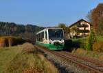 654 044 (VT 44) als RB nach Cham am 14.11.2014 bei Grafenwiesen.