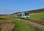 654 044 (VT 44) + 654 041 (VT 41) + 654 043 (VT 43) als RB nach Lam am 14.11.2014 bei Beckendorf.