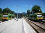 Regioshuttles der Regentalbahn ( Waldbahn ) fahren als Regionalbahn im Auftrag der DB Regio.