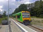 Waldbahn-Regioshuttle VT19 im Bahnhof Grafenau am 2.