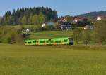 650 655 (VT 20) + 650 650 (VT 15) + 650 653 (VT 18) als WBA1 nach Bayerisch Eisenstein am 04.05.2014 bei Gotteszell.