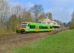 650 657 (VT 22) als Os / WBA1 nach Plattling am 19.04.2014 bei der Ausfahrt in Böhmisch Eisenstein Stadt.