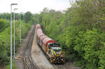 Dortmunder Eisenbahn 811 bringt beladene Wagen vom ThyssenKrupp Steel Europe-Werk in Bochum  zum Übergabebahnhof Bochum-Präsident.