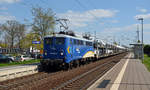 140 866 der evb führte am 10.04.19 einen vollen BLG-Autozug durch Wittenberg-Altstadt Richtung Dessau.
