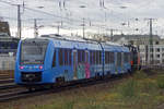 EVB iLint 654 602 wird am 20.Februar 2020 durch Köln West geschleppt.