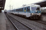 25.4.1993 - Bremerhaven Hbf - EVB Triebwagen Nr 152 - Bremerhaven nach Hamburg Neugraben (Bild vom Dia)