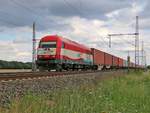 223 033-2 (420 13) der EVB mit Containerzug in Fahrtrichtung Wunstorf. Aufgenommen am 29.07.2015 in Dedensen-Gümmer. 