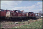 Besuch im Depot der EVB in Bremervörde am 24.3.2002: Diesellok 41002 und dahinter EVB 287 ex DB 211324.