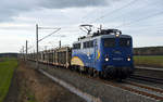 140 866 der evb rollte mit einem leeren BLG-Autozug mit Ziel Falkenberg(E) am 20.02.19 durch Rodleben Richtung Roßlau.