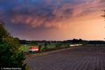 EVB 420-11 bei Ramelsloh am Abend des 04.09.09.Diese Wolkenstimmung hielt sich ca. 10 Minuten und war kurz vor Sonnenunztergang.
