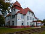 Bahnhofsgebäude von Zeven Süd am 24.10.2014
