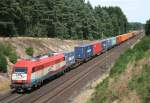 EVB 420 12 mit DGS 83857 (MWB, Hamburg-Waltershof–Bremen-Grolland) am 01.08.2013 zwischen Maschen Rbf und Jesteburg