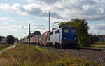 140 678 der EGP führte am 28.09.19 einen Containerzug durch Jeßnitz Richtung Dessau.