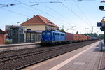 140 678-4 EGP - Eisenbahngesellschaft Potsdam mbH mit einem Containerzug von Berlin nach Hamburg in Bienenbüttel.