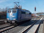 Nach der Winterpause fährt der Kreidezug wieder und ist momentan mit der EGP 151 007 bespannt.Aufnahme nach dem Abstellen des ersten Teils,am 06.April 2018,in Bergen/Rügen.