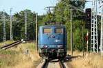 EGP Lok 151 007 auf Ersatzsignal ausfahrend in Mukran-Borchtitz nach Lancken.