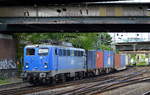 EGP 140 824-4 mit Containerzug am 30.06.18 Bf. Hamburg-Harburg.