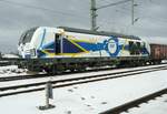 247 904 der Eisenbahngesellschaft Potsdam, fotografiert am 17.02.2021 in Dresden Neustadt