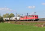 Am 28.April 2013 waren EGP 140 876 & 853 sdlich von Elze(Han) mit einem Zementzug auf dem Weg nach Deuna.