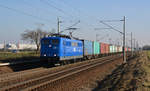 Die ehemals bei der RBH eingesetzte 151 025 hat nun bei der EGP ein neues Zuhause gefunden. Am 15.02.17 schleppte sie im neuen Look einen Containerzug durch Rodleben Richtung Magdeburg. 