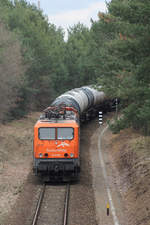 ArcelorMittal Eisenhüttenstadt Transport 143 001 // Schwarzheide // 21. März 2016 
(Die Lok wurde mittlerweile an DeltaRail verkauft.
