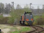 Nachschuss auf die G 1206 von Vossloh (Lok Emsland VI der Emsländischen Eisenbahn), die so eben einen Müllzug von Dörpen nach Salzbergen gebracht hat und jetzt auf ein Abstellgleis