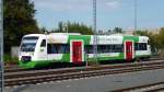 Eine VT319 der Elster Saale Bahn auf dem Abstellgleis in Gera. Foto 29.09.12