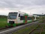 Eine Dienstreise fhrte mich in die Nhe von Bad Kissingen. VT018 der  Erfurter Bahn  als  EB 80715  am 28.04.2013 um 17:47 Uhr nach der Ankunft in Elfershausen-Trimberg. Der Bahnhof besitzt noch ein mechanisches Stellwerk und handbediente Weichen. Es finden einige Male am Tag Zugkreuzungen statt. 